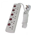 Nano 3 Pin 5 Port White Power Strip # MBS 405