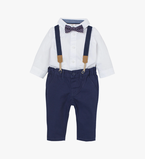 T-shirt with Denim Dungarees